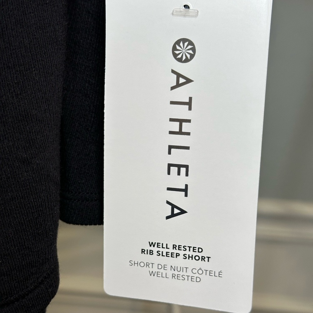 NWT Athleta Well Rested Rib Black Sleep Short - Picture 2 of 5